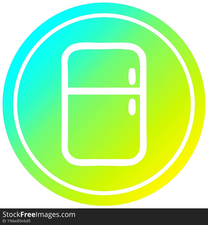 kitchen refrigerator circular in cold gradient spectrum