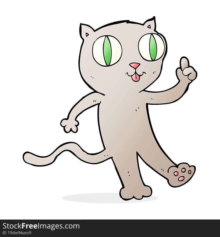 Cartoon Cat With Idea