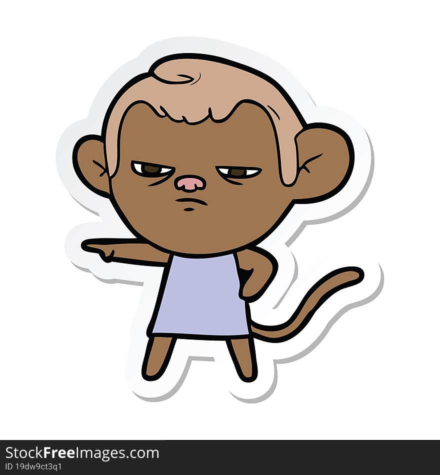 sticker of a cartoon monkey