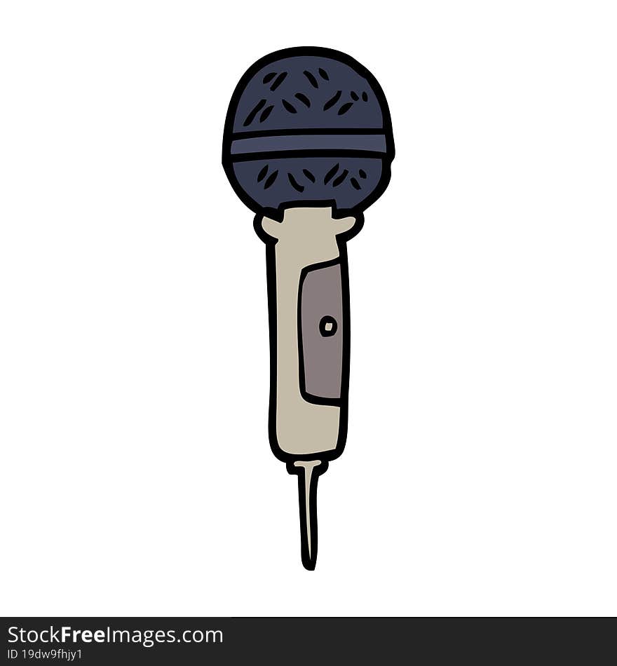 hand drawn doodle style cartoon microphone