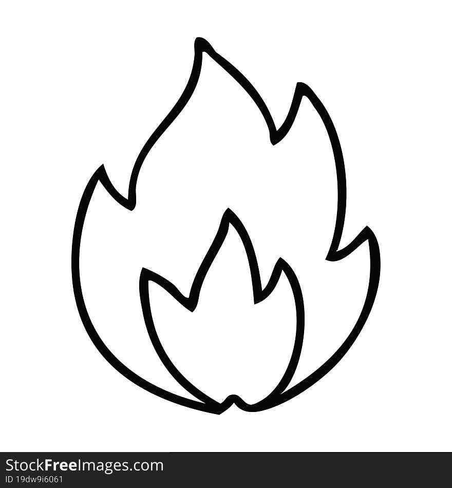 line drawing cartoon fire