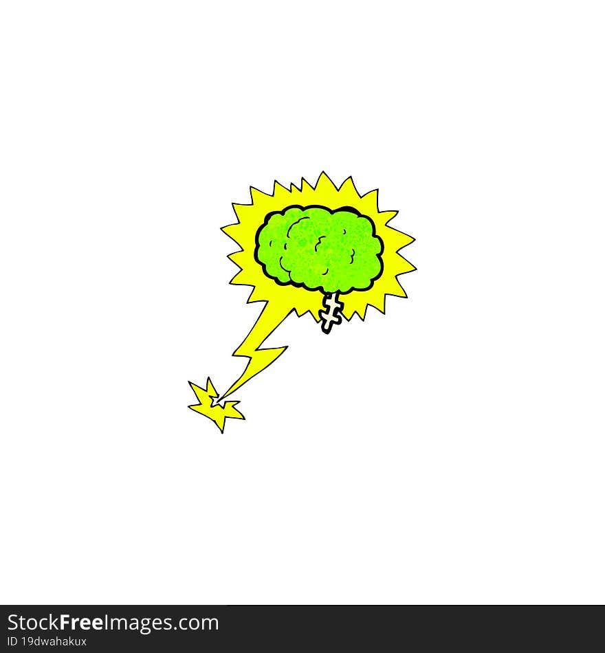 glowing brain cartoon