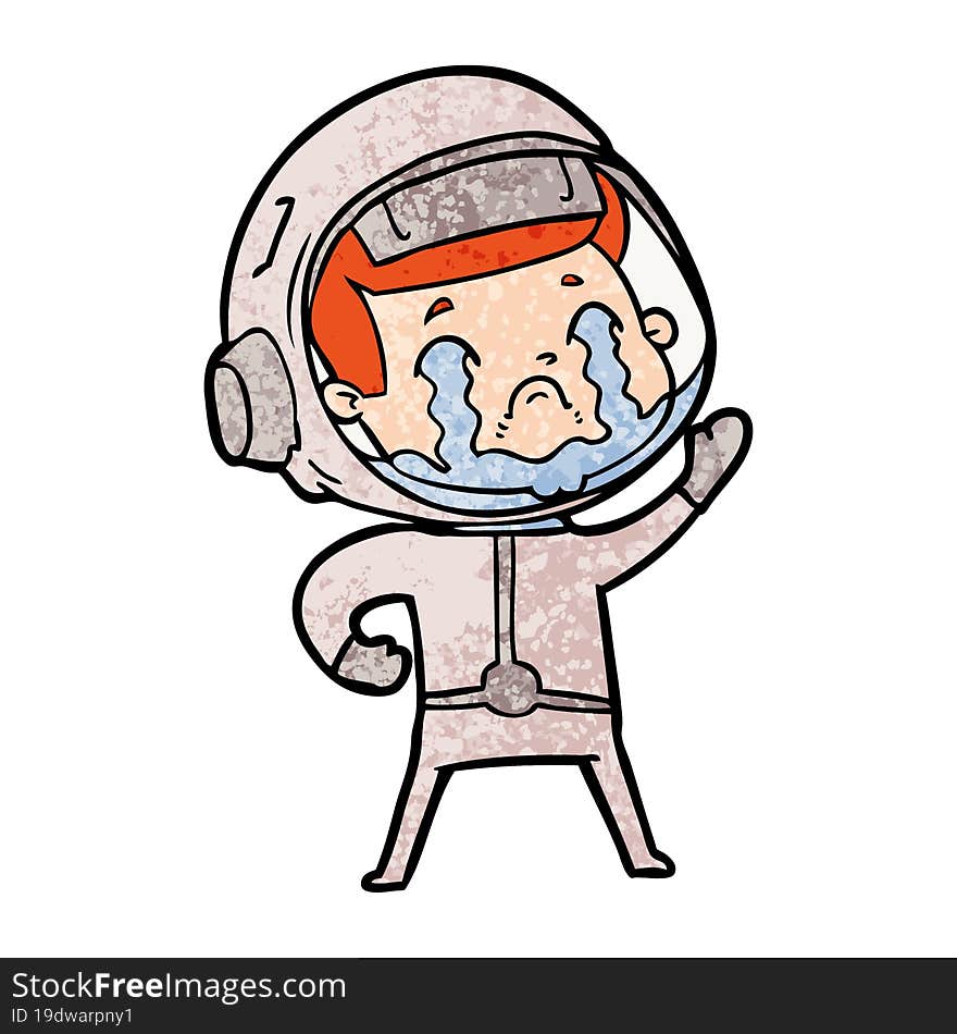 cartoon crying astronaut. cartoon crying astronaut