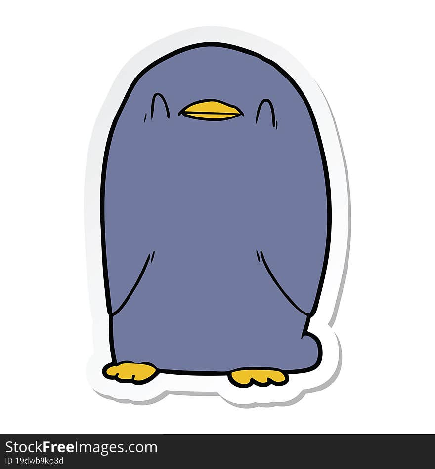 Sticker Of A Cartoon Penguin