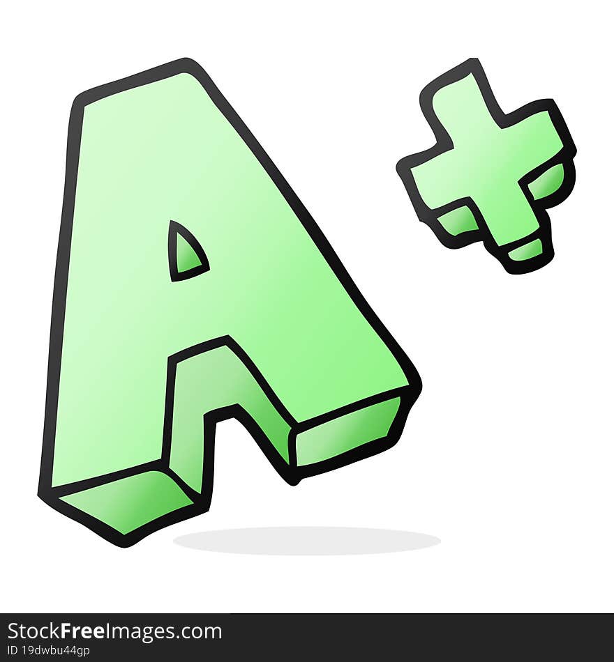 Cartoon A Grade Symbol