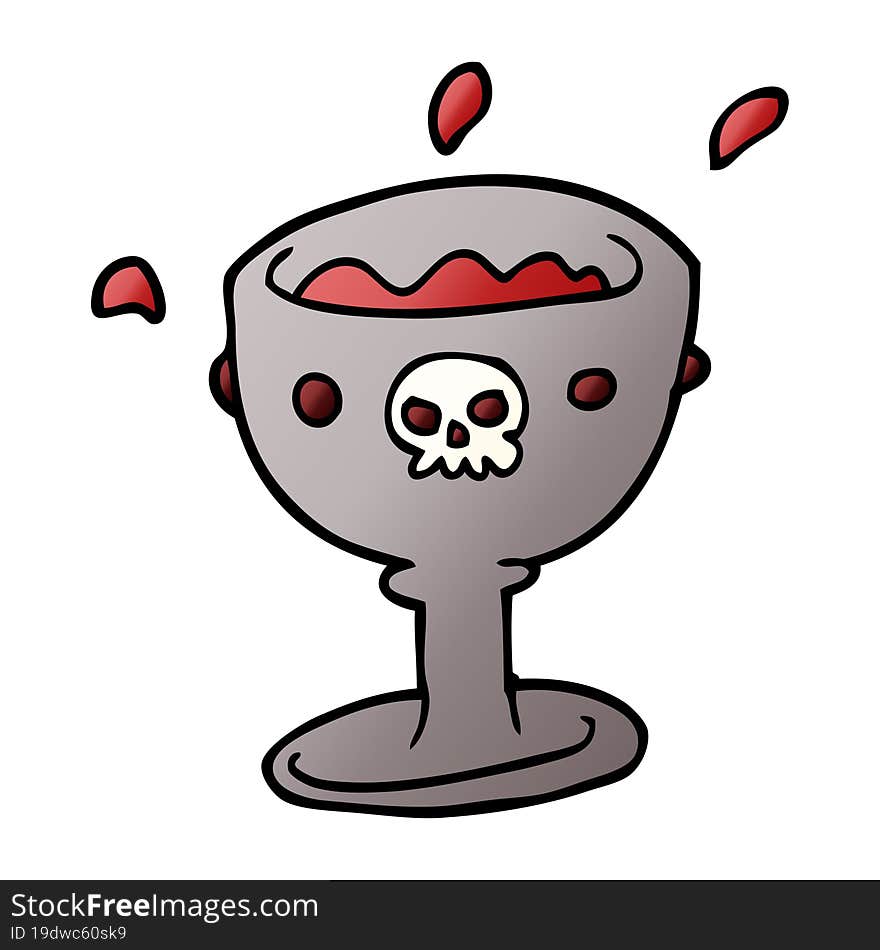 spooky cartoon doodle goblet of blood