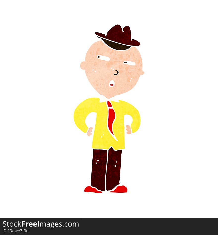 Cartoon Man Wearing Hat