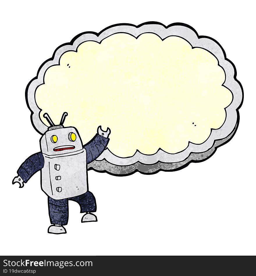 cartoon robot with space for text cloud