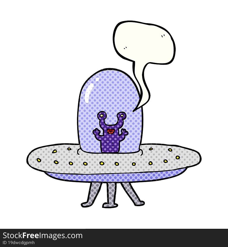 comic book speech bubble cartoon flying saucer