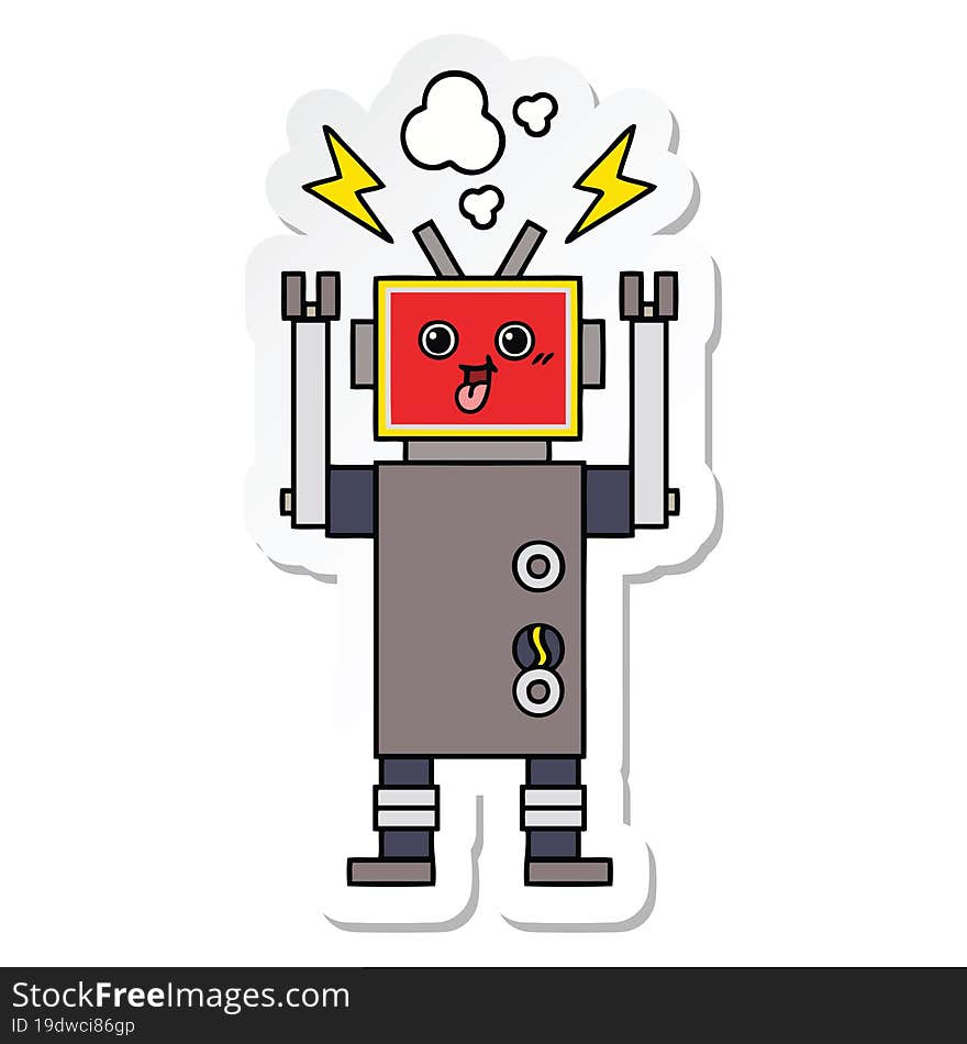 sticker of a cute cartoon robot