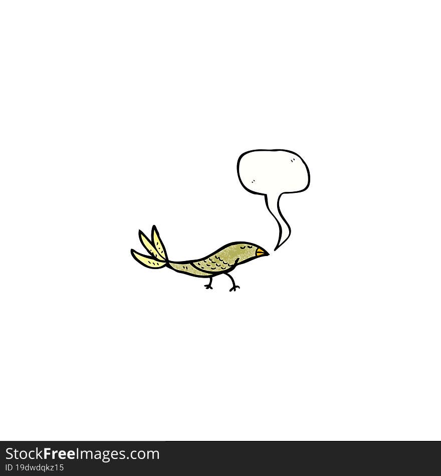 cartoon bird with speech bubble