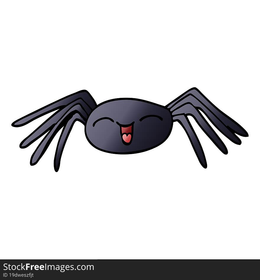 cartoon doodle happy spider