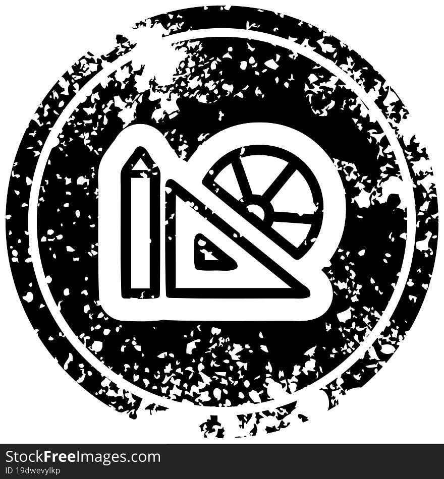 math equipment distressed icon