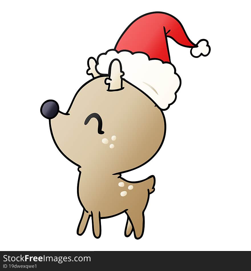 christmas gradient cartoon of kawaii deer