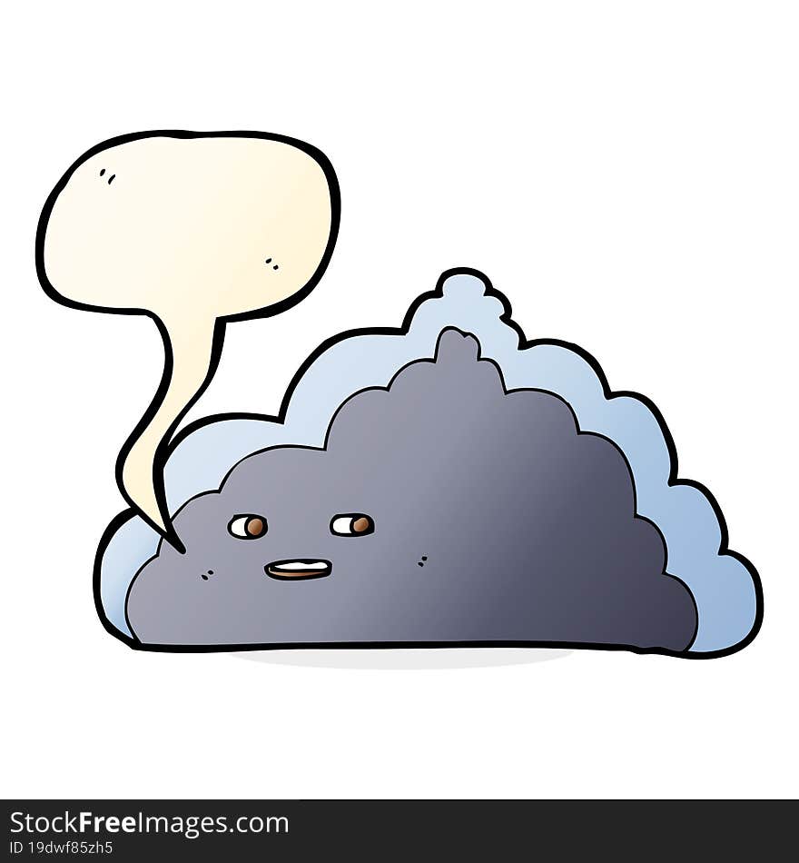 cartoon cloud with speech bubble