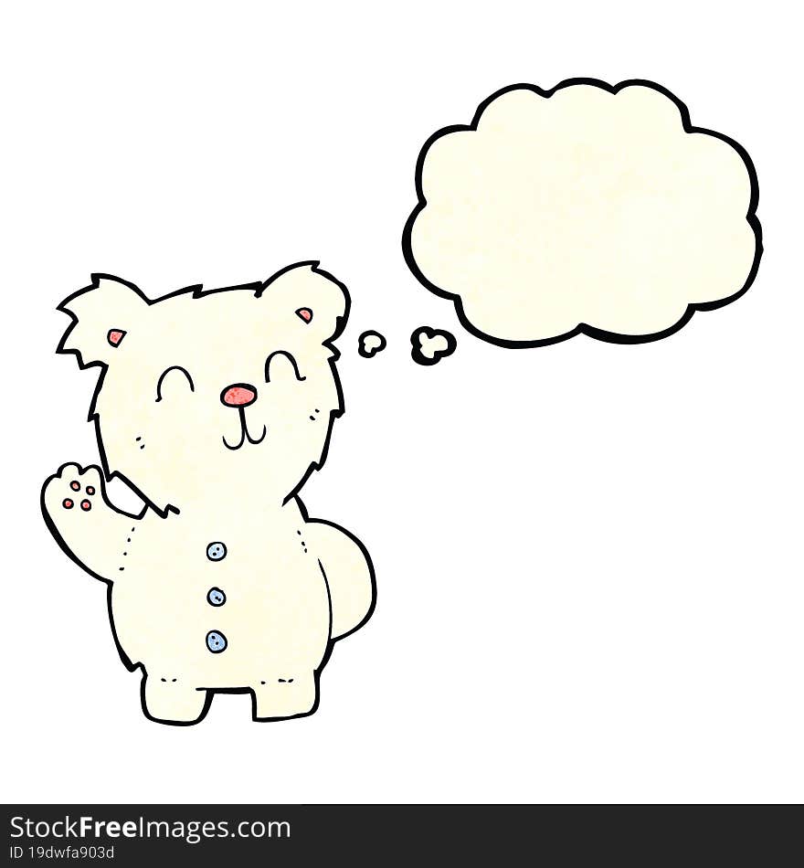 cartoon polar bear with thought bubble