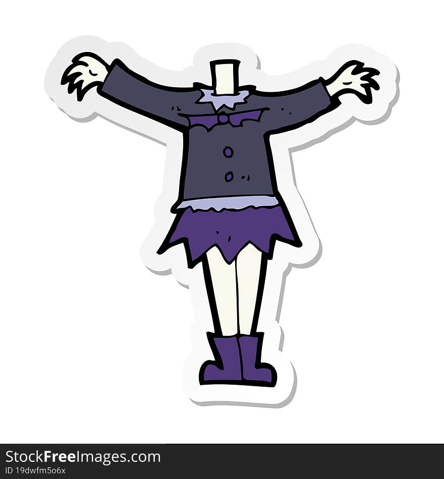 sticker of a cartoon female vampire body