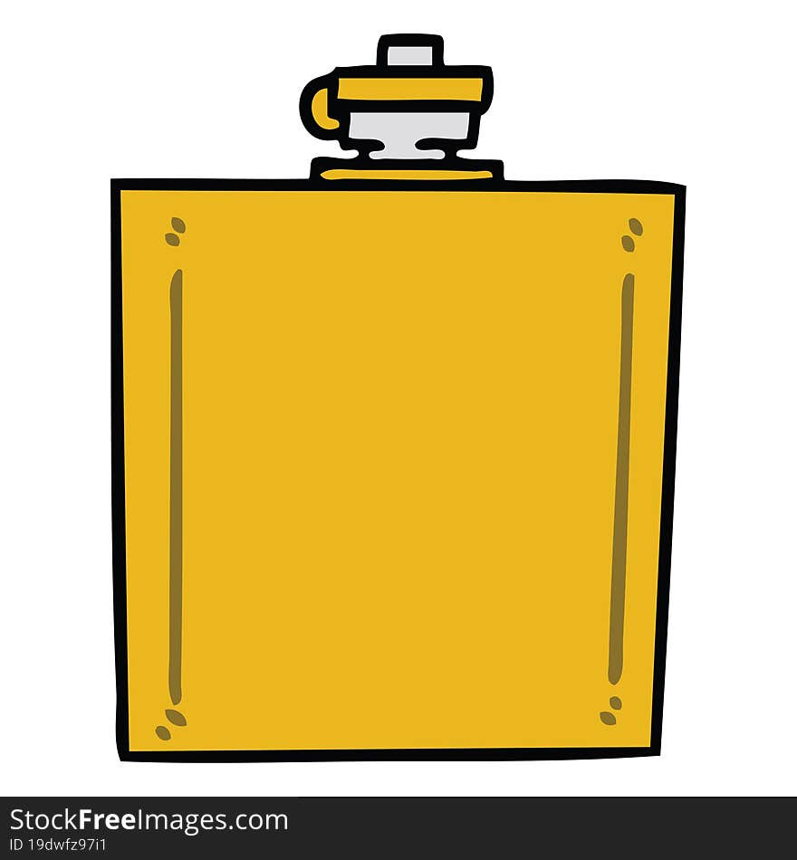 quirky hand drawn cartoon hip flask