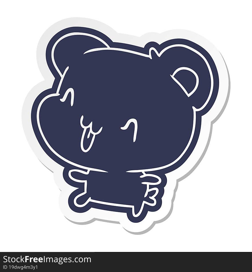 Cartoon Sticker Kawaii Cute Happy Bear