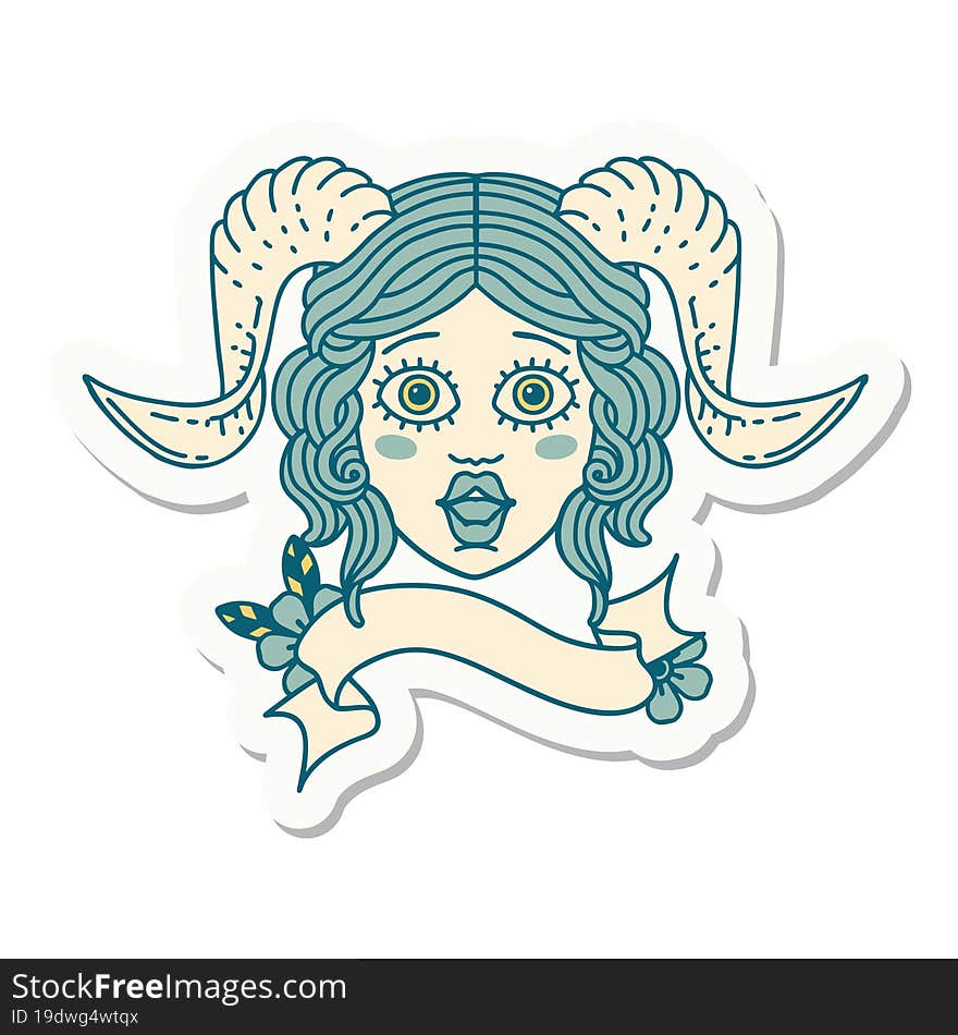 Tiefling Character Face  Sticker