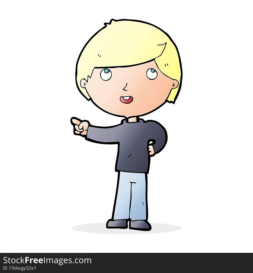 cartoon boy pointing