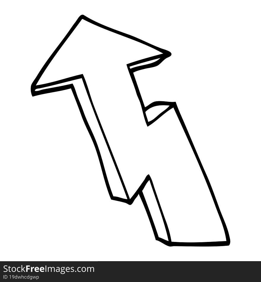 line drawing cartoon growth arrow