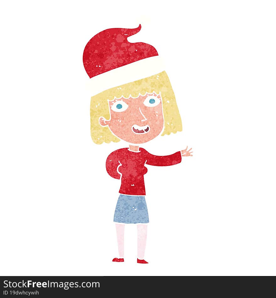 cartoon woman ready for christmas