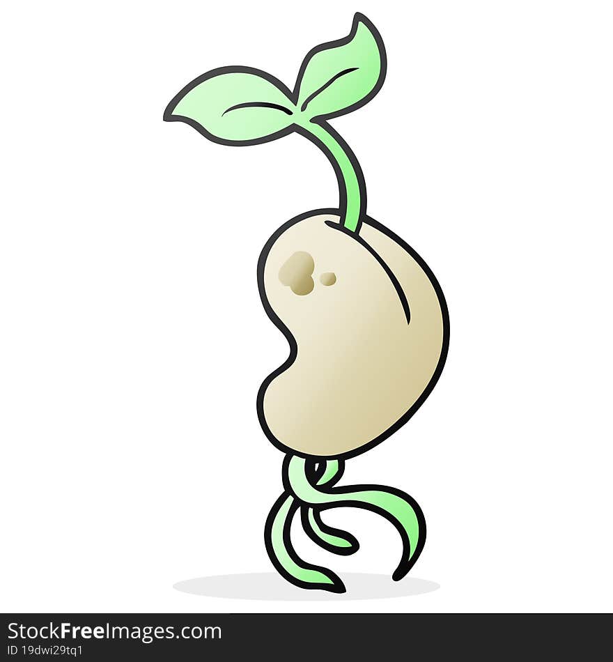 cartoon sprouting seed