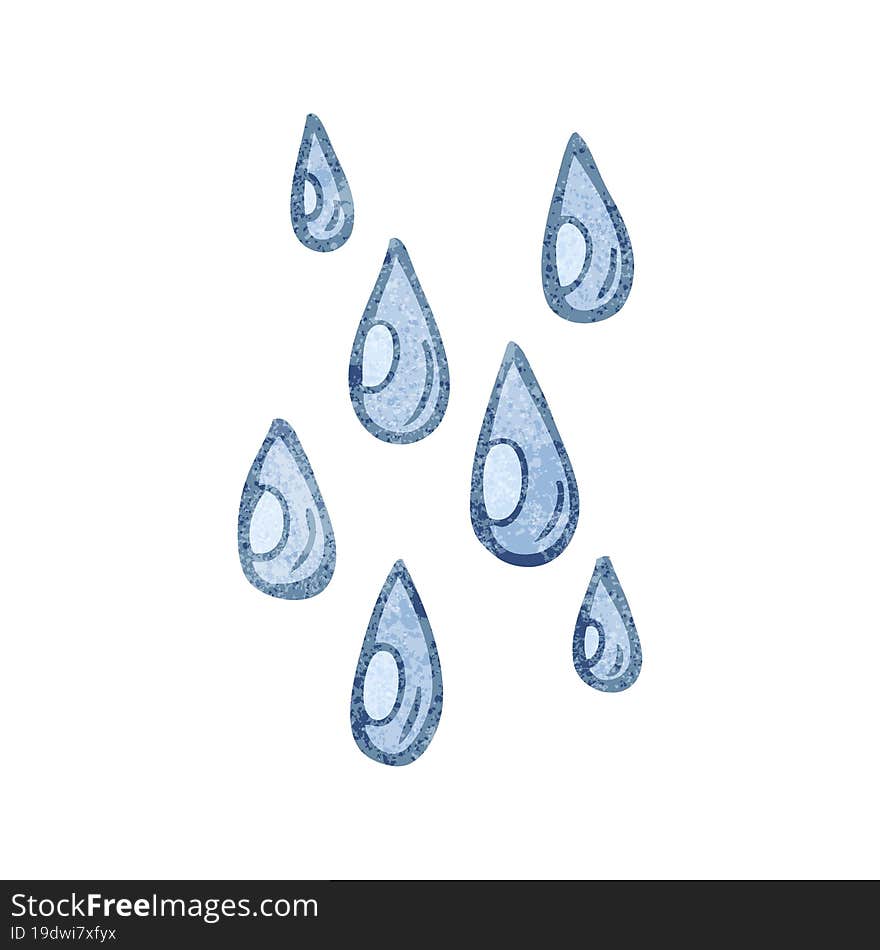 Textured Cartoon Raindrops