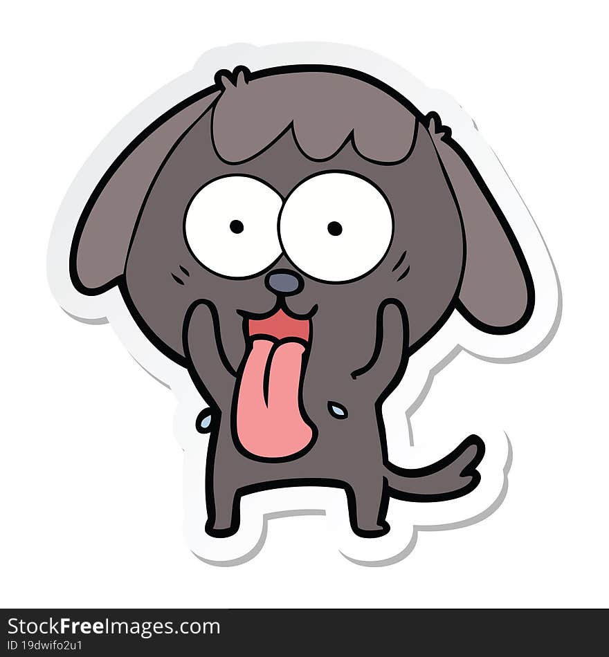 Sticker Of A Cute Cartoon Dog