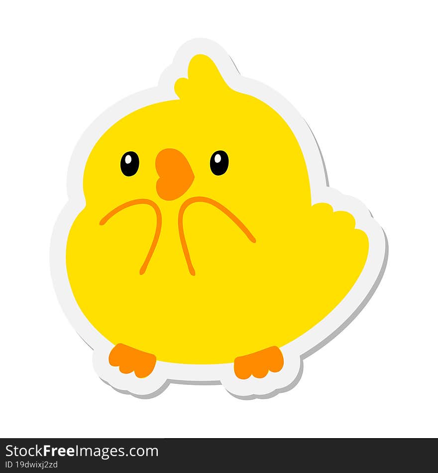 cute surprised baby bird sticker