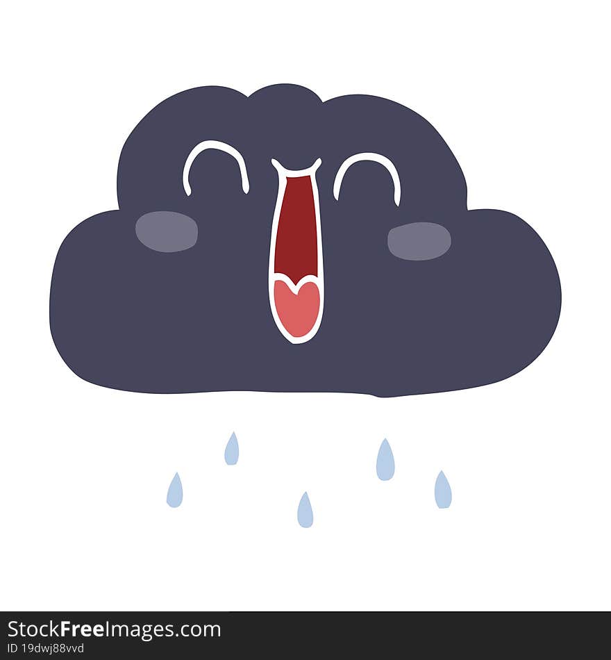 cartoon doodle of a happy rain cloud