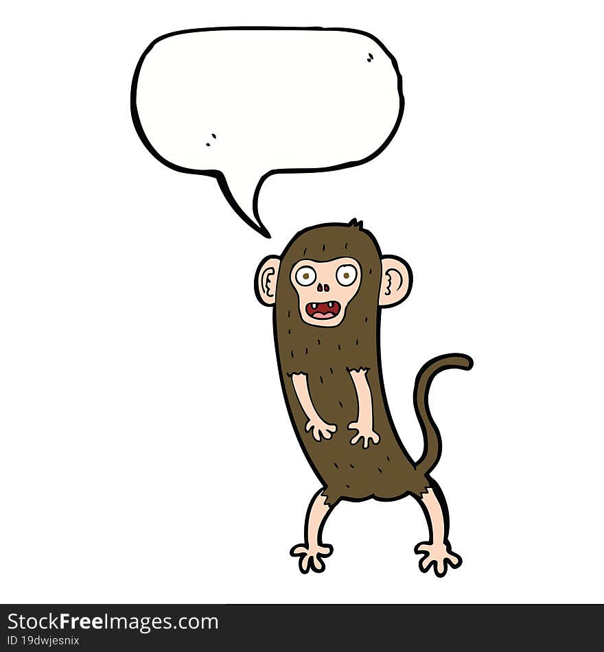 cartoon crazy monkey with speech bubble