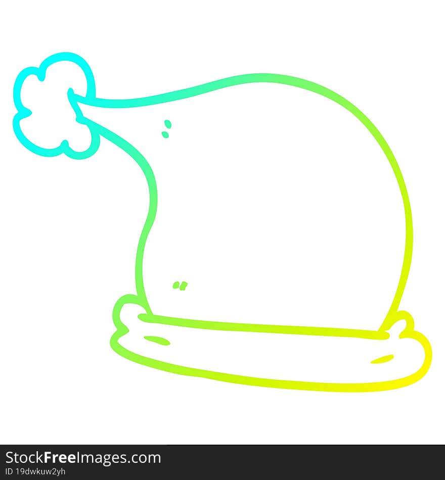 Cold Gradient Line Drawing Cartoon Christmas Hats