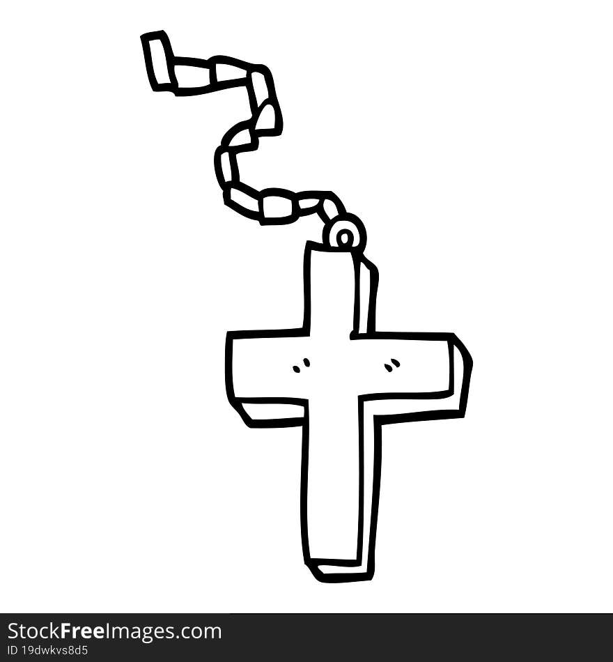 line drawing cartoon metal cross