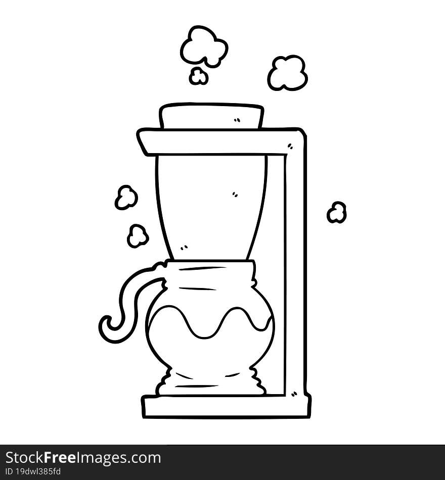 cartoon filter coffee machine. cartoon filter coffee machine