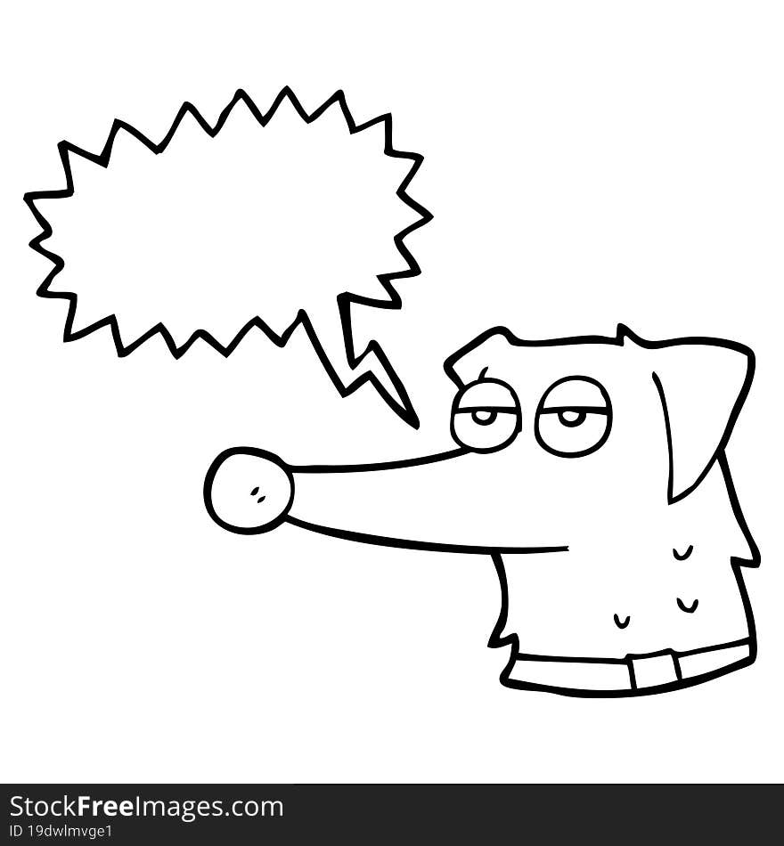 speech bubble cartoon dog with collar