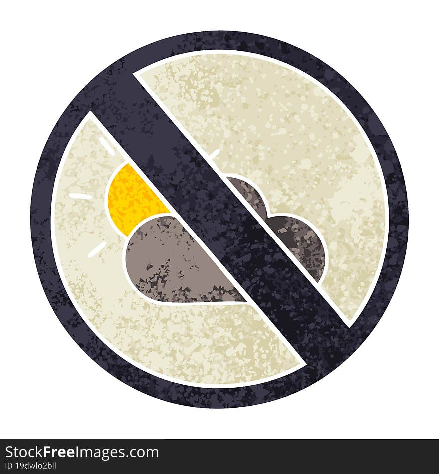 retro illustration style cartoon weather warning sign