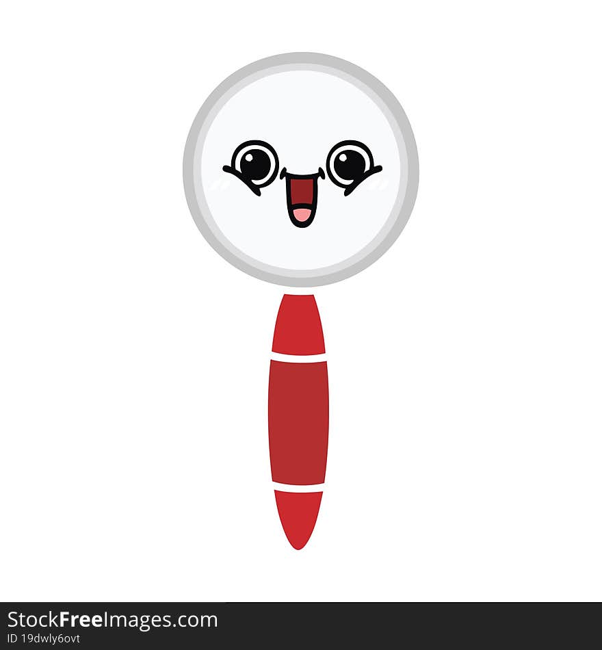 flat color retro cartoon magnifying glass