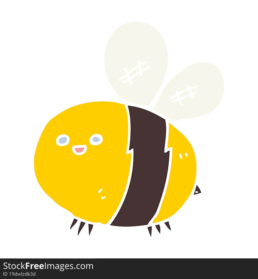 Flat Color Style Cartoon Bee