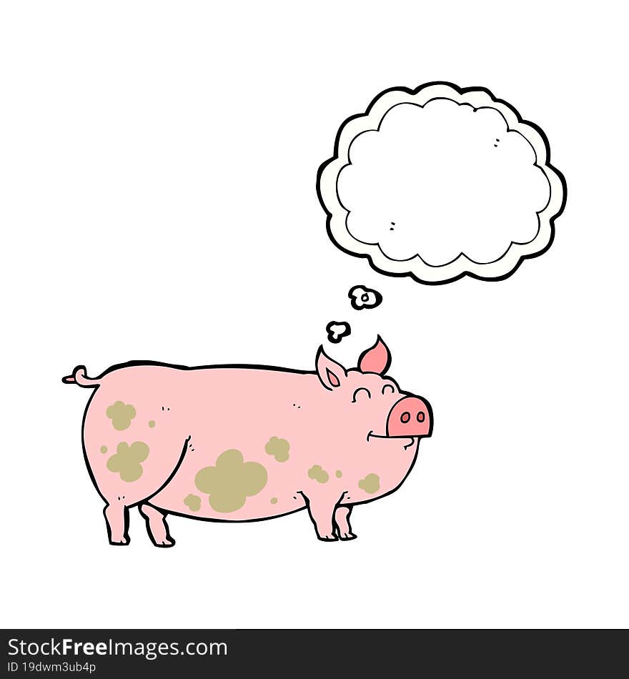 thought bubble cartoon muddy pig