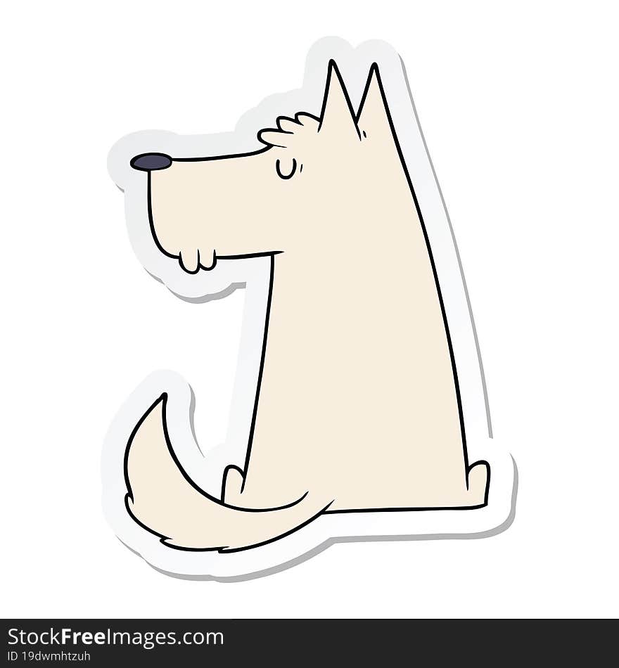 sticker of a cute cartoon dog