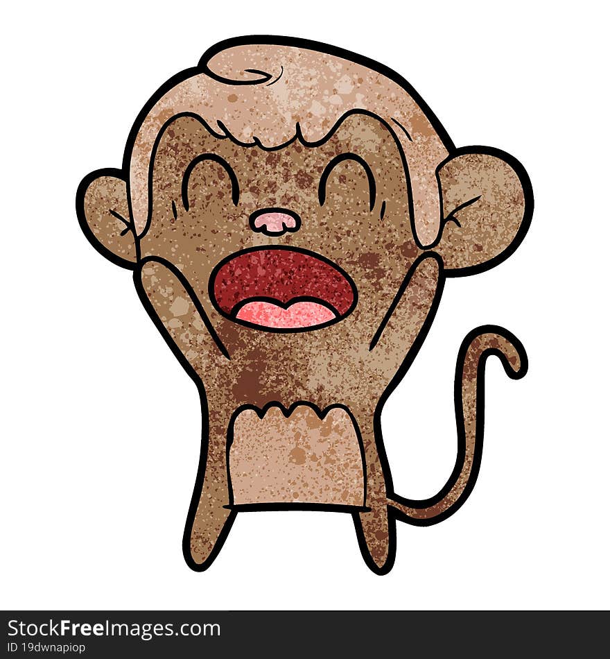 shouting cartoon monkey. shouting cartoon monkey