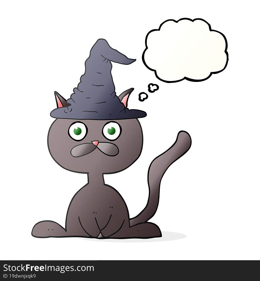 thought bubble cartoon halloween cat