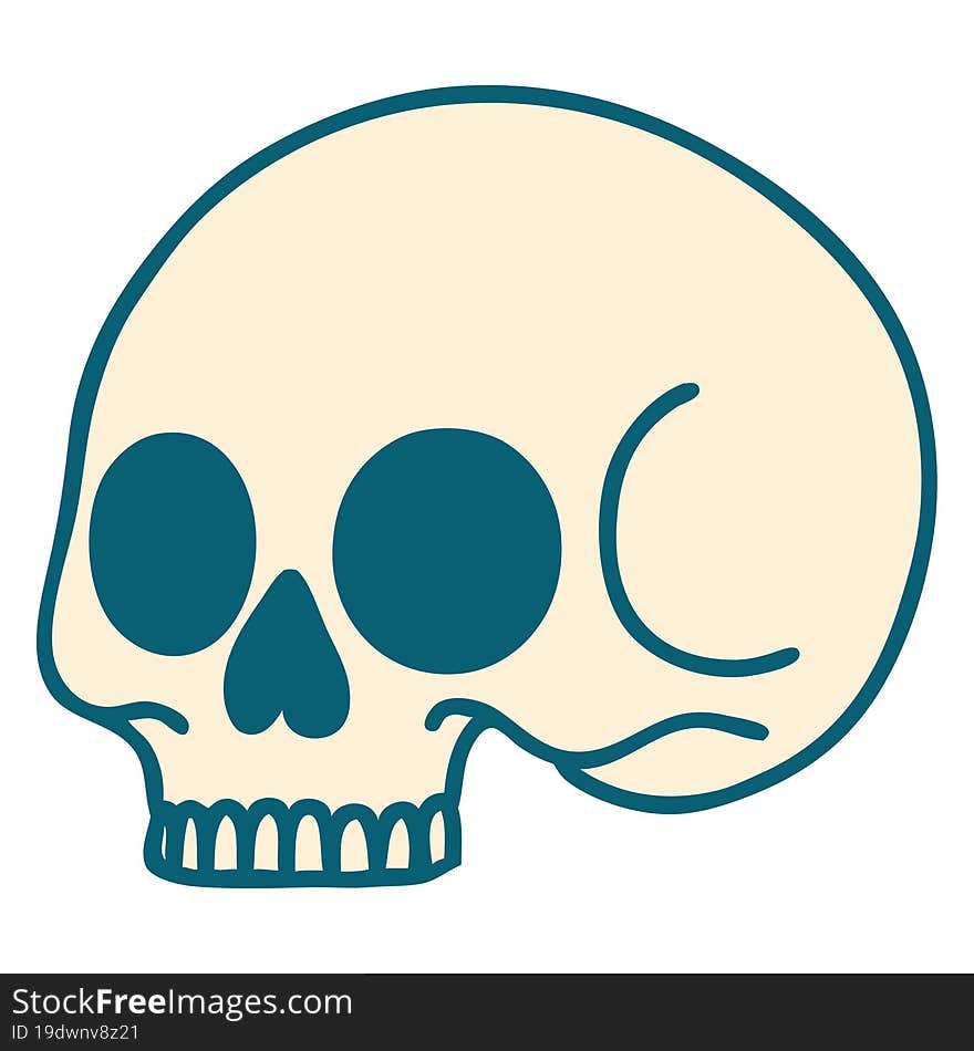 iconic tattoo style image of a skull. iconic tattoo style image of a skull