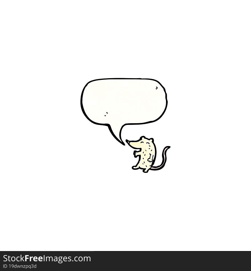 little white mouse with speech bubble