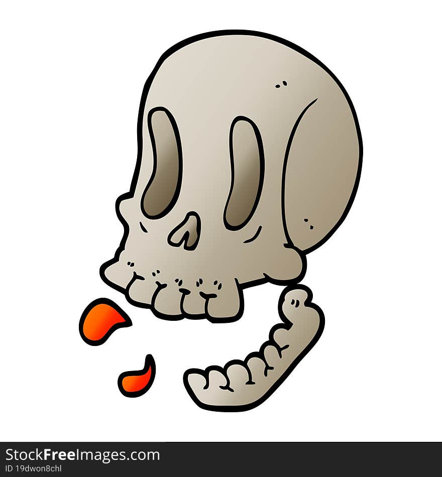 cartoon doodle skull