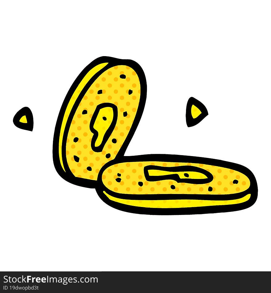 cartoon doodle gold coins