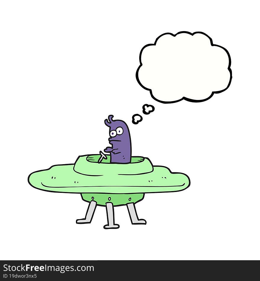 Thought Bubble Cartoon Flying Saucer