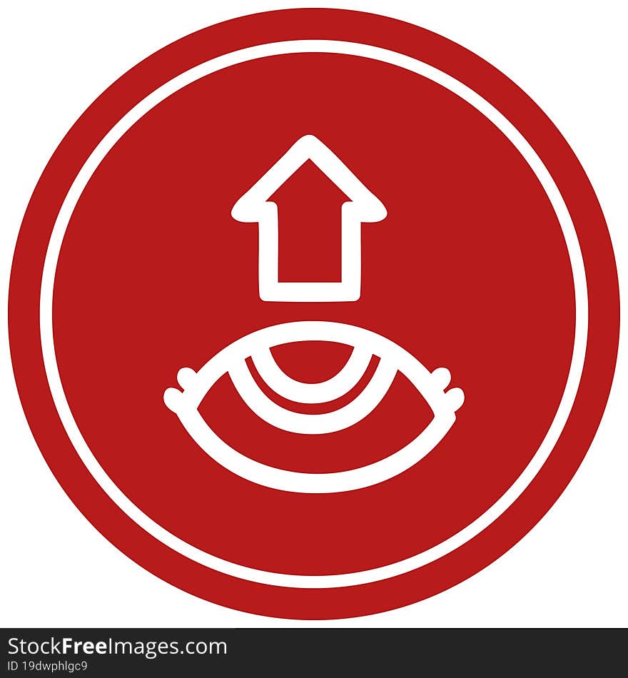eye looking up circular icon symbol